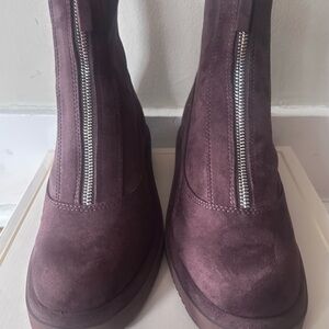 Brand New! Never worn DV Women's Zip-Front Suede Ankle Boots in Mahogany